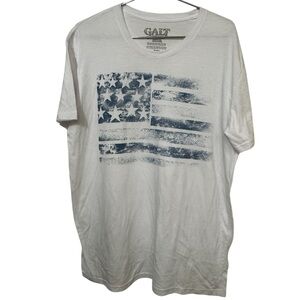 GALT Western Men's XL White T-Shirt US Flag Soft High End MINTY